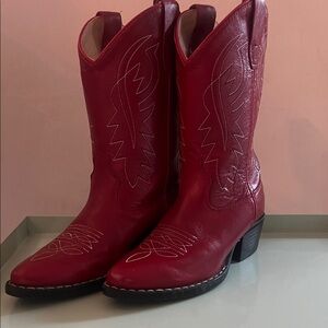 Old West Red Kids Western Cowboy Boots